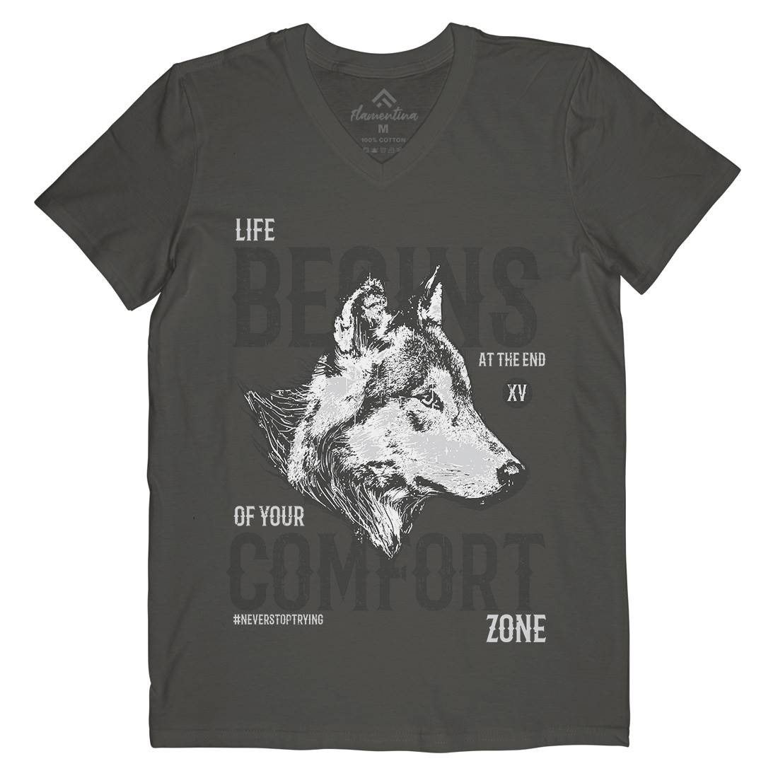 Wolf Life Mens V-Neck T-Shirt Animals B777