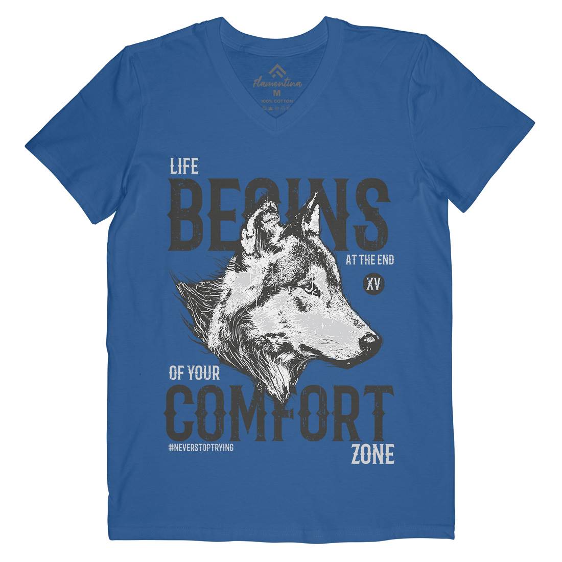 Wolf Life Mens V-Neck T-Shirt Animals B777