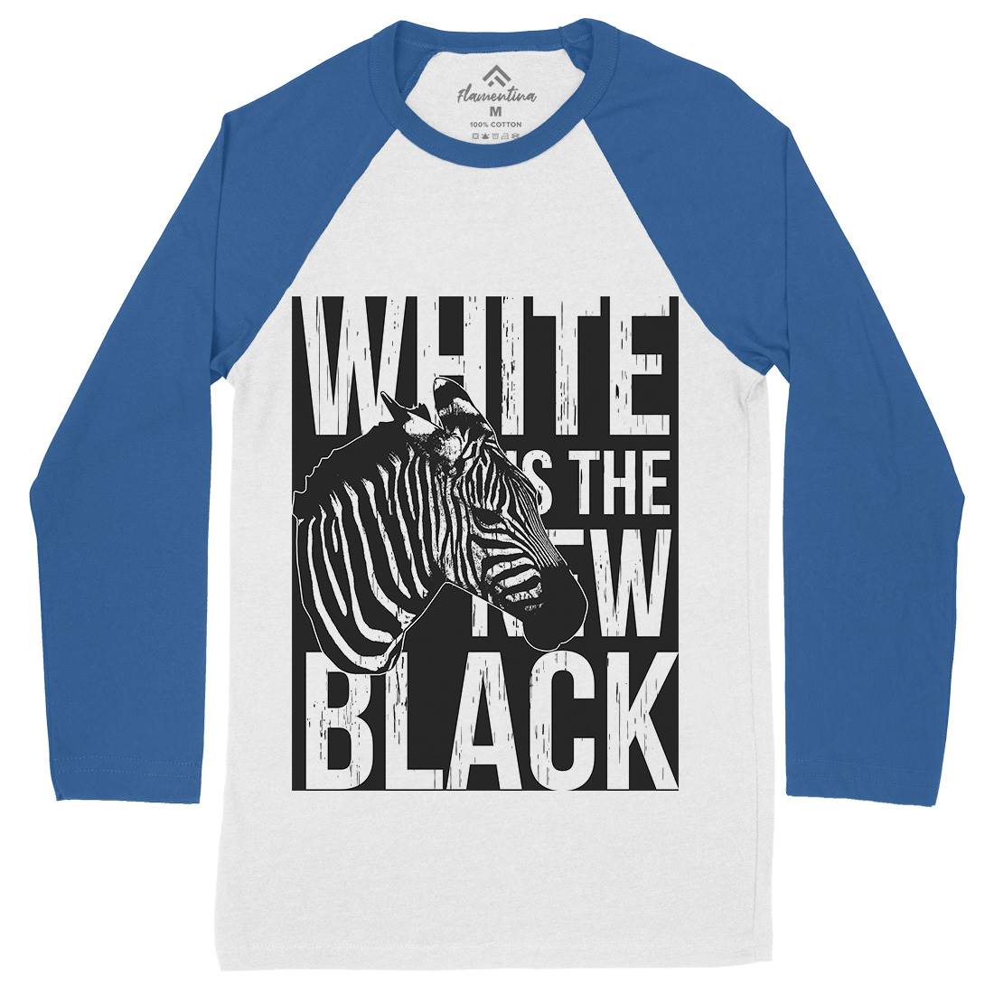 Zebra Mens Long Sleeve Baseball T-Shirt Animals B778