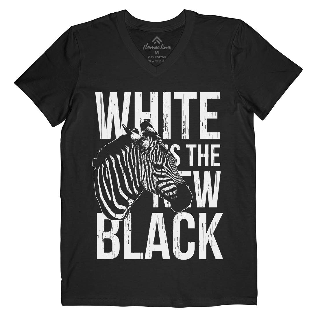Zebra Mens V-Neck T-Shirt Animals B778