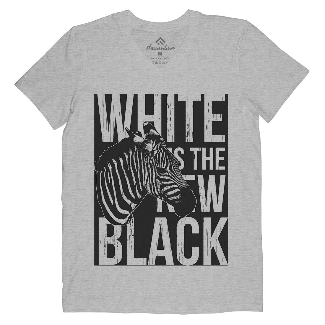 Zebra Mens Organic V-Neck T-Shirt Animals B778