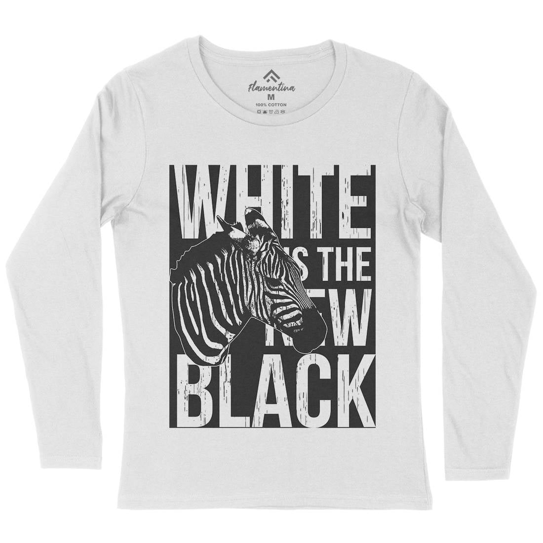 Zebra Womens Long Sleeve T-Shirt Animals B778