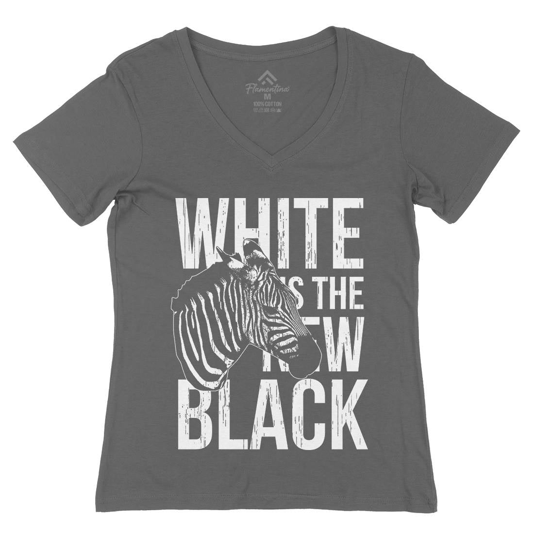 Zebra Womens Organic V-Neck T-Shirt Animals B778