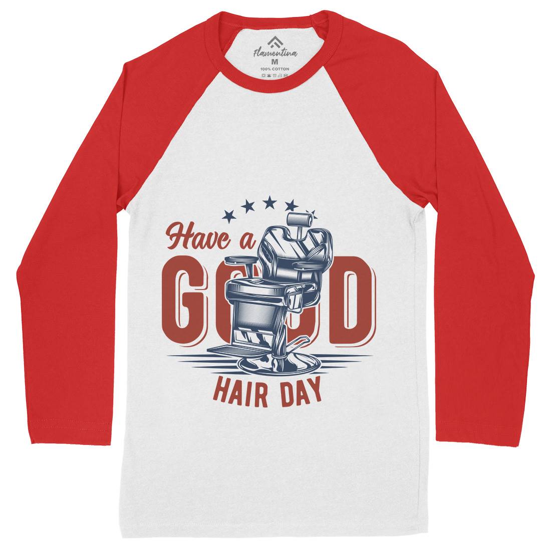 Barbershop Mens Long Sleeve Baseball T-Shirt Barber B781