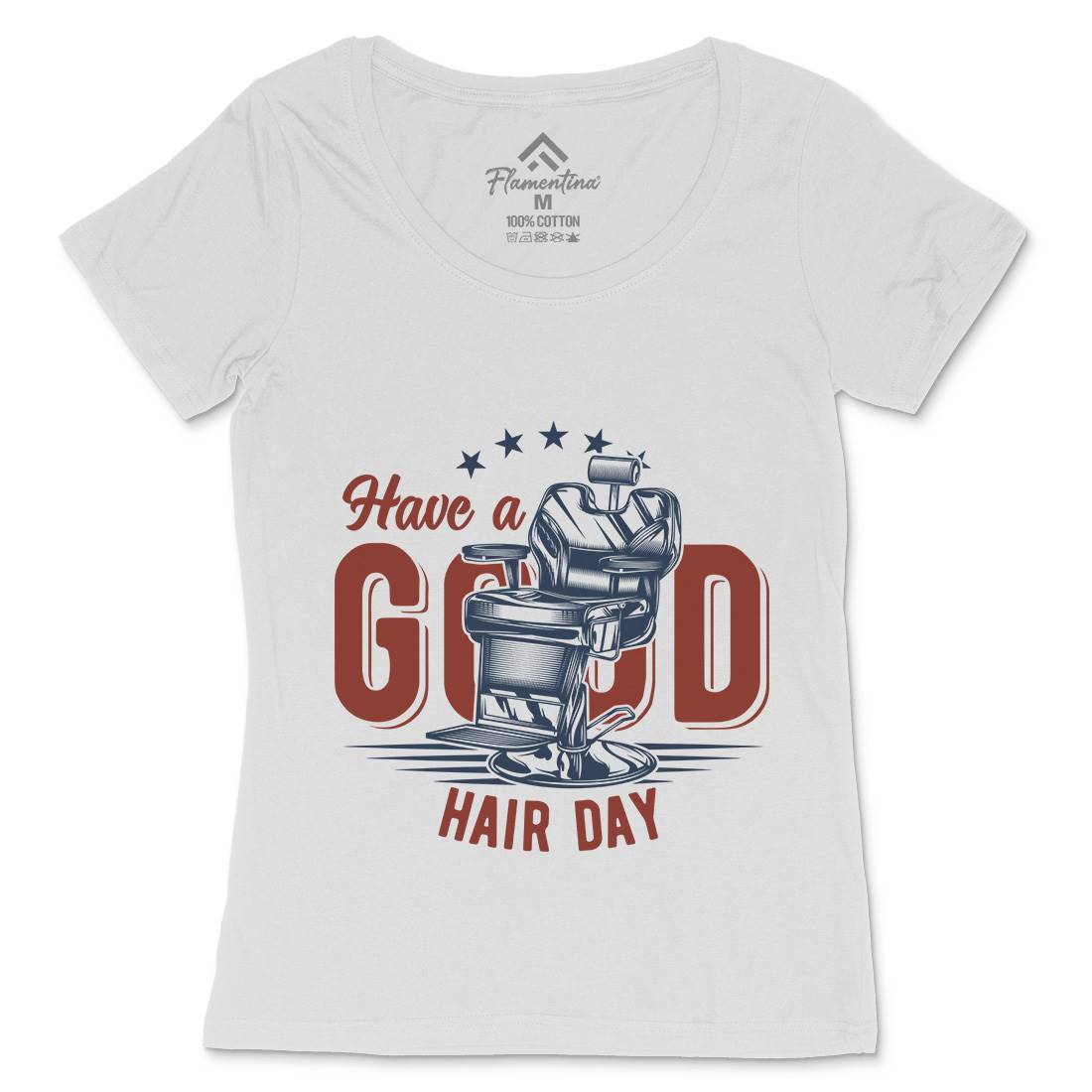 Barbershop Womens Scoop Neck T-Shirt Barber B781