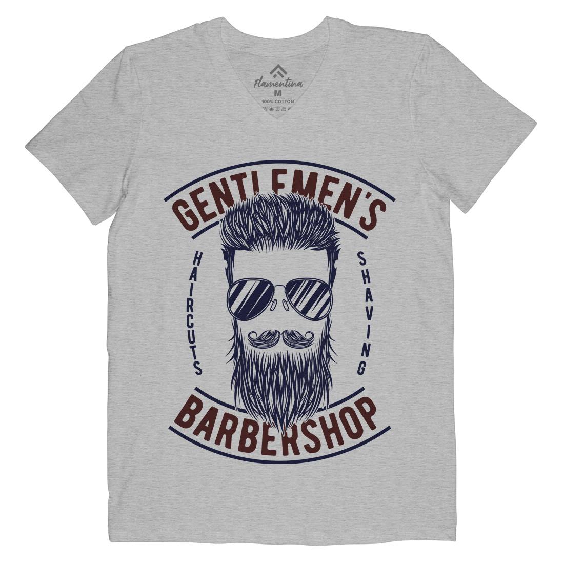 Barbershop Mens V-Neck T-Shirt Barber B782