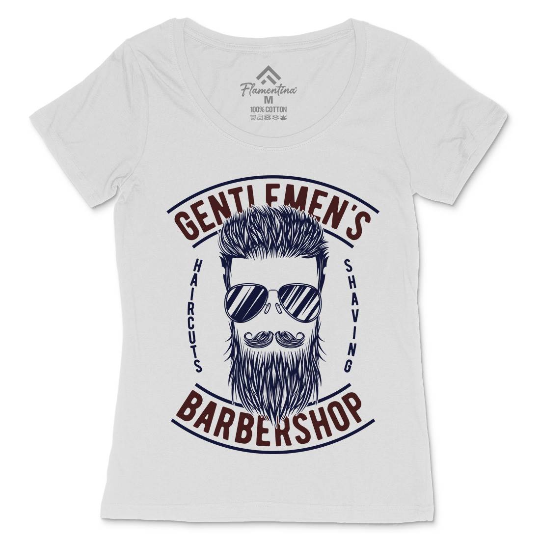Barbershop Womens Scoop Neck T-Shirt Barber B782