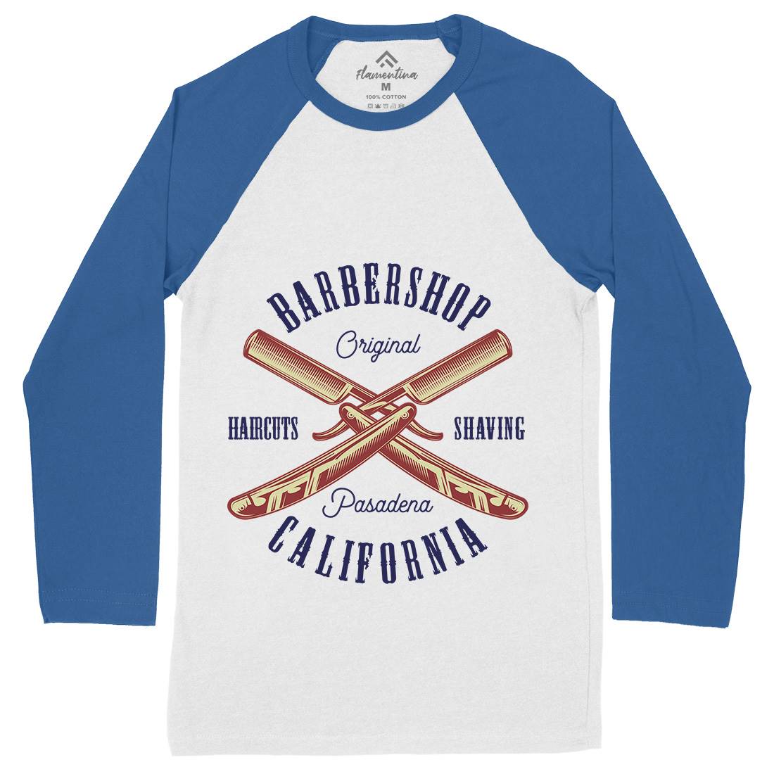 Barbershop Mens Long Sleeve Baseball T-Shirt Barber B784