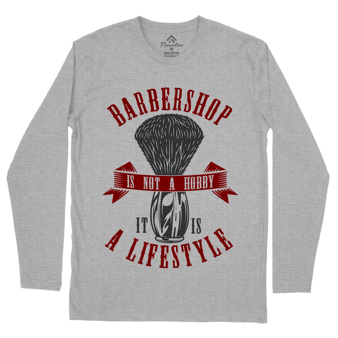 Barbershop Mens Long Sleeve T-Shirt Barber B786