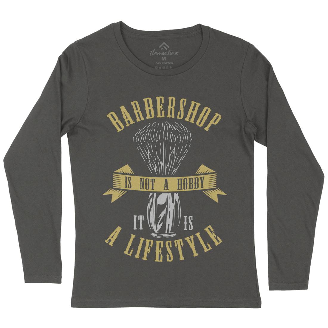 Barbershop Womens Long Sleeve T-Shirt Barber B786
