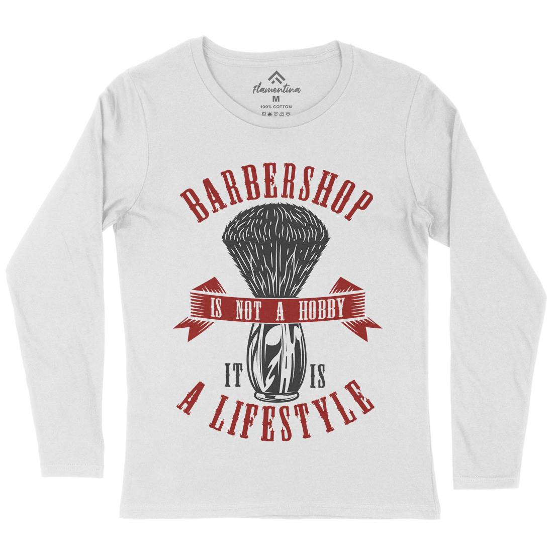 Barbershop Womens Long Sleeve T-Shirt Barber B786