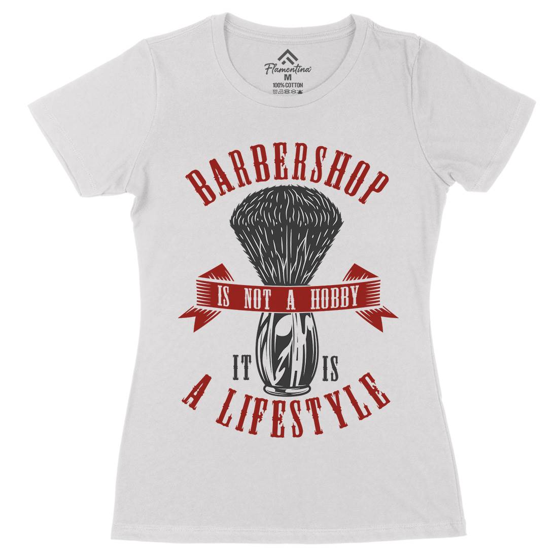 Barbershop Womens Organic Crew Neck T-Shirt Barber B786