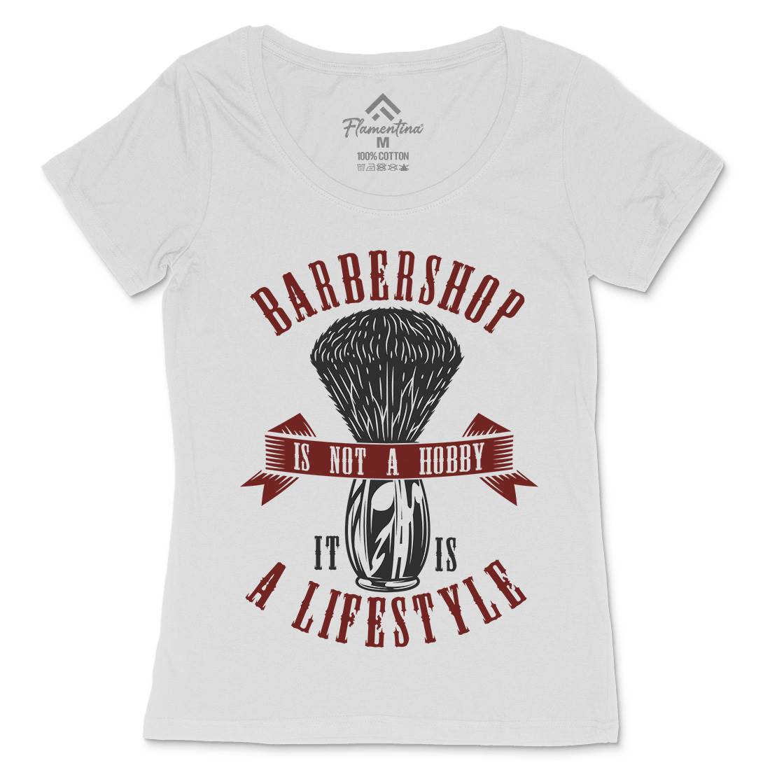 Barbershop Womens Scoop Neck T-Shirt Barber B786