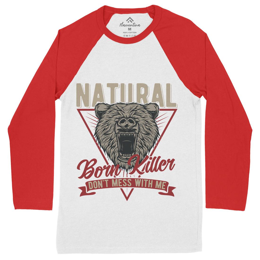 Bear Mens Long Sleeve Baseball T-Shirt Animals B787