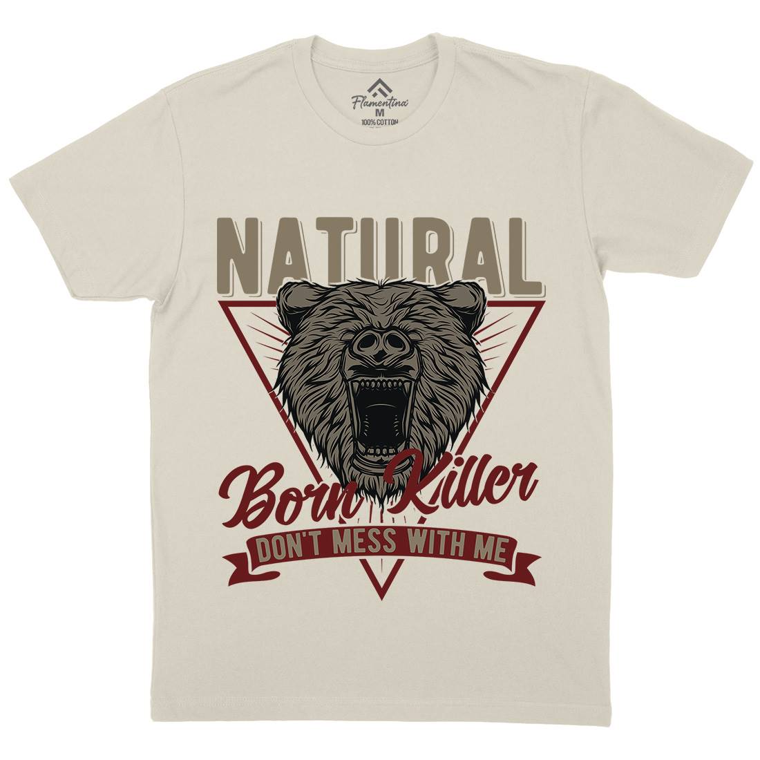 Bear Mens Organic Crew Neck T-Shirt Animals B787