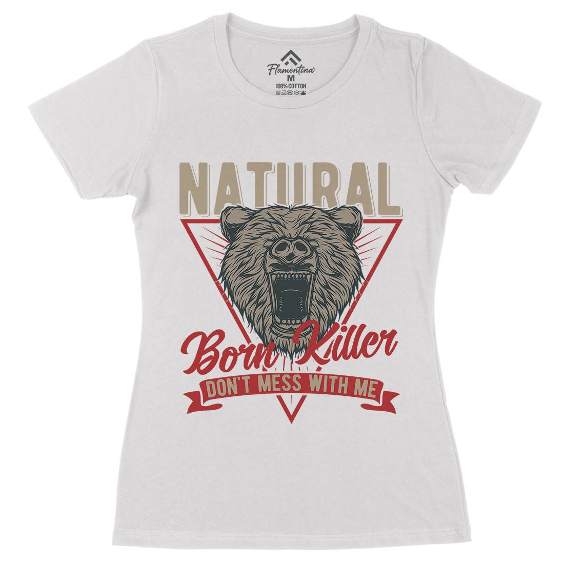 Bear Womens Organic Crew Neck T-Shirt Animals B787