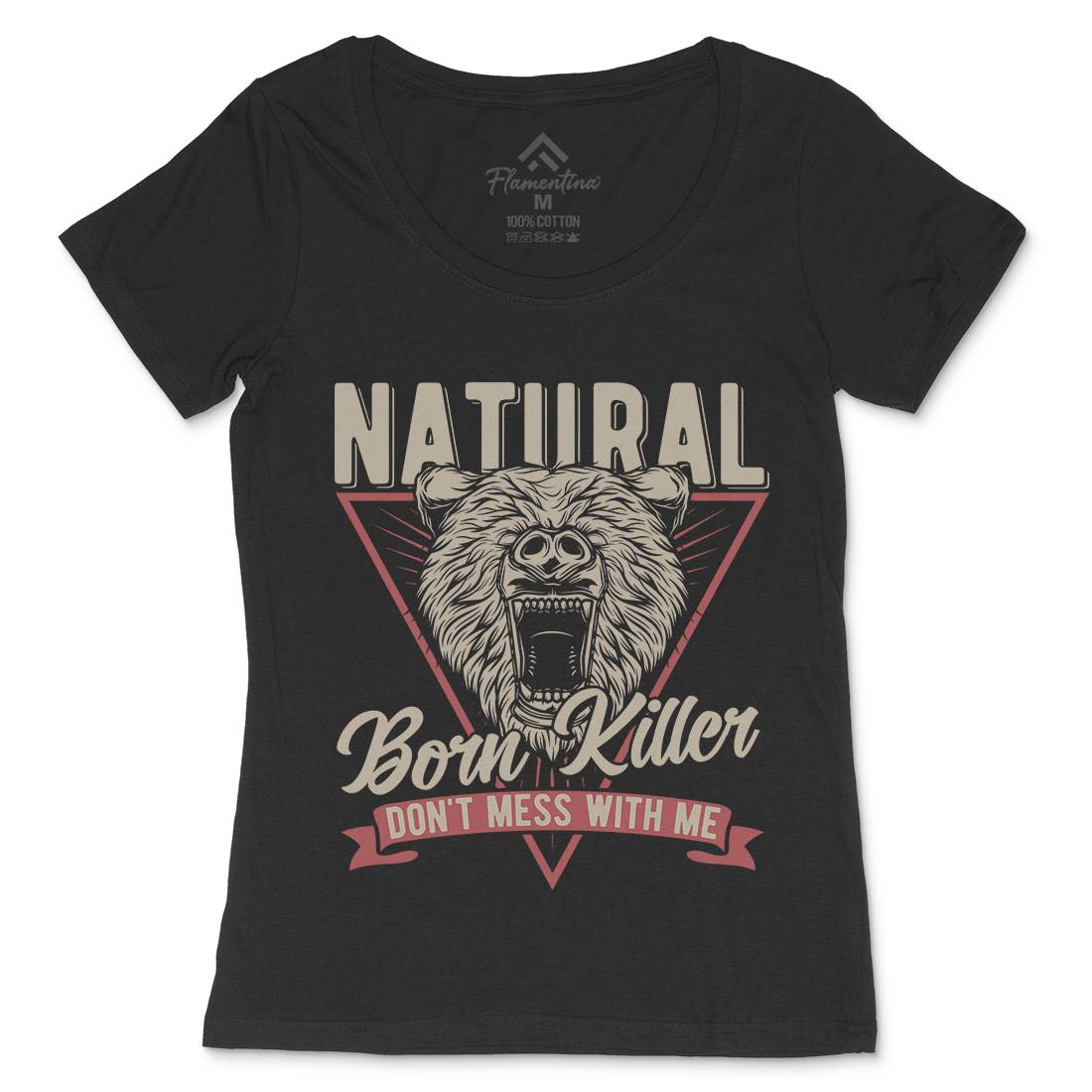 Bear Womens Scoop Neck T-Shirt Animals B787