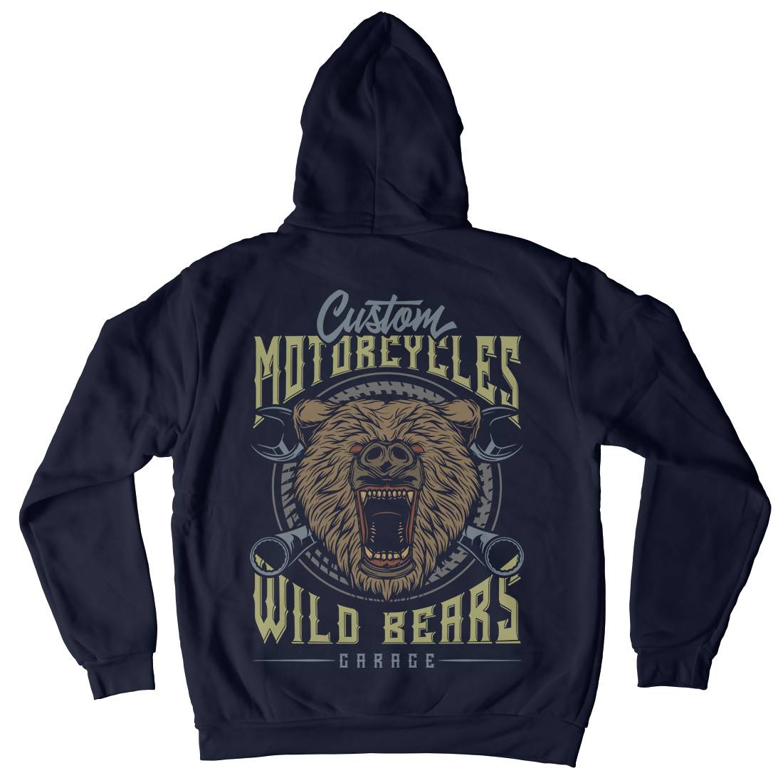Wild Bears Kids Crew Neck Hoodie Motorcycles B788
