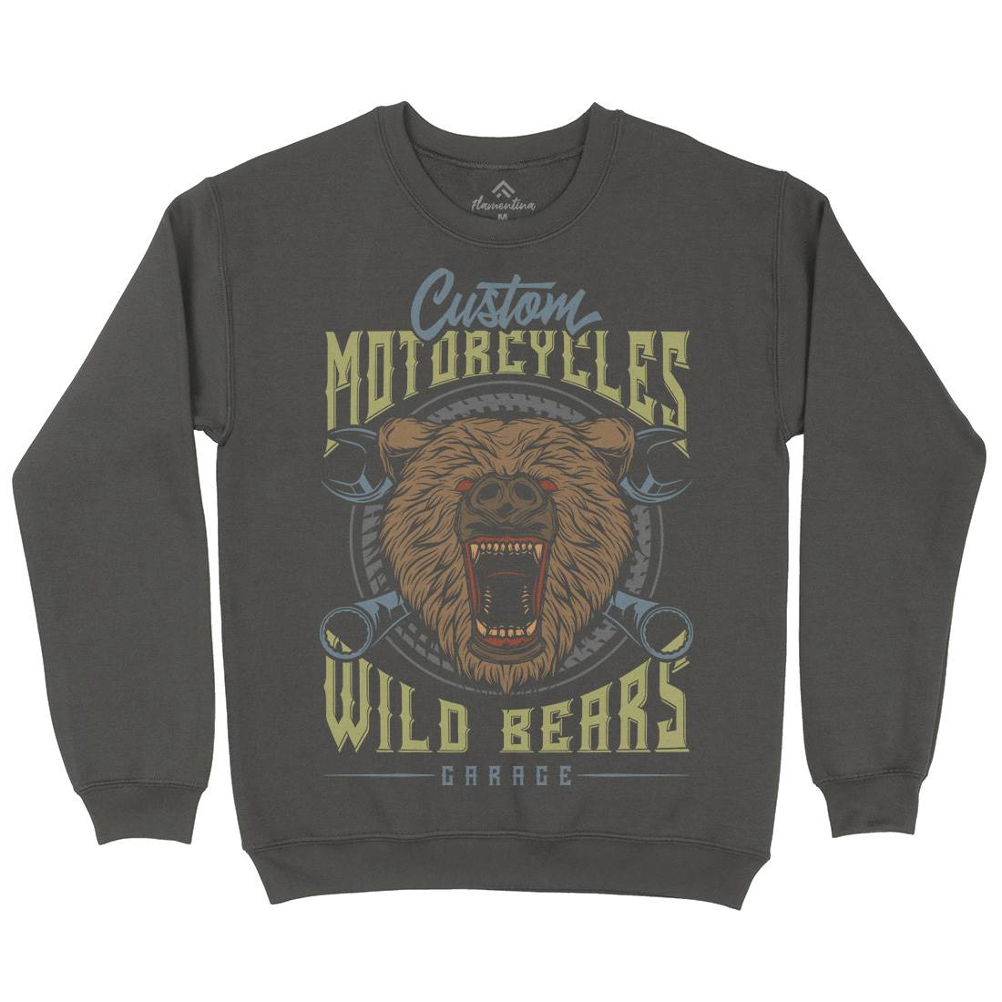 Wild Bears Kids Crew Neck Sweatshirt Motorcycles B788
