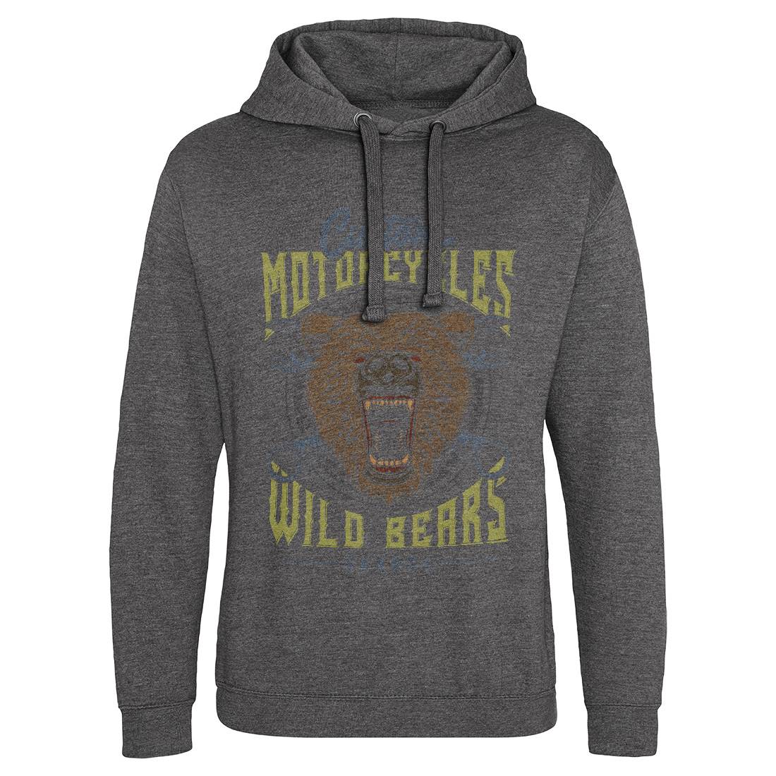 Wild Bears Mens Hoodie Without Pocket Motorcycles B788