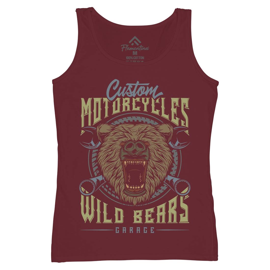 Wild Bears Womens Organic Tank Top Vest Motorcycles B788