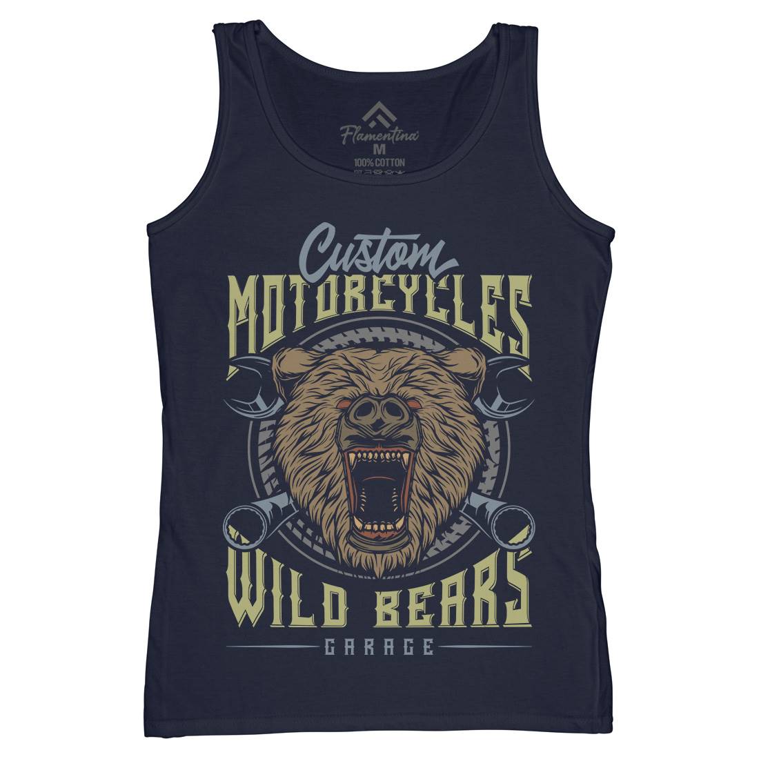 Wild Bears Womens Organic Tank Top Vest Motorcycles B788