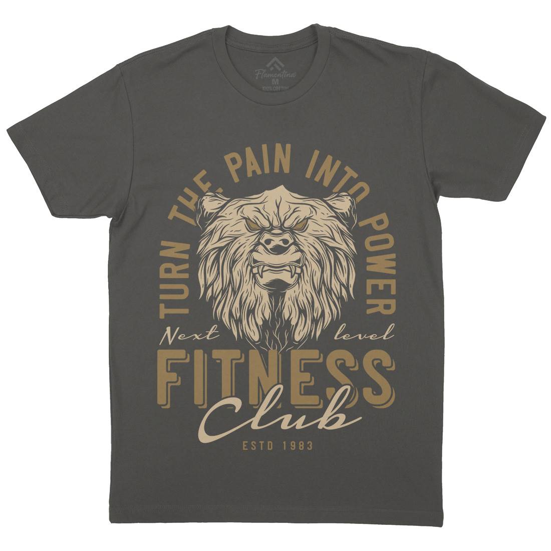 Bear Mens Crew Neck T-Shirt Gym B789