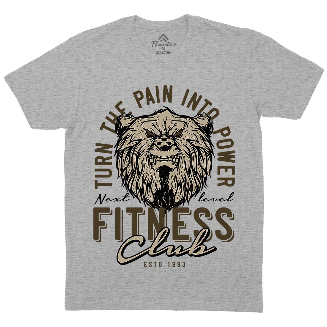 Bear Mens Crew Neck T-Shirt Gym B789