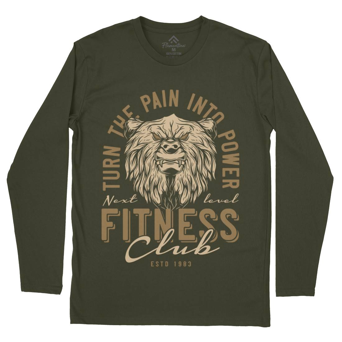 Bear Mens Long Sleeve T-Shirt Gym B789
