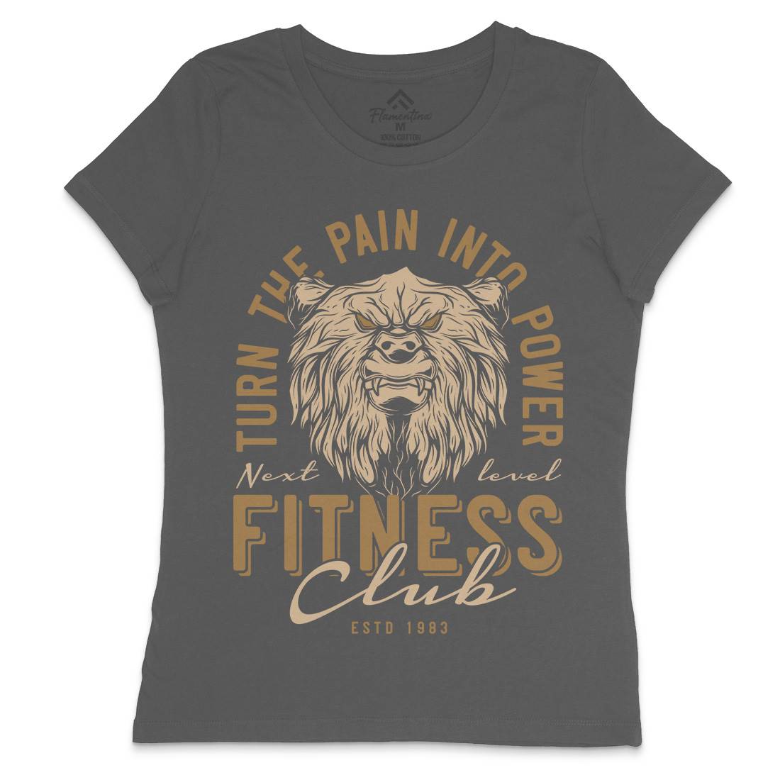 Bear Womens Crew Neck T-Shirt Gym B789