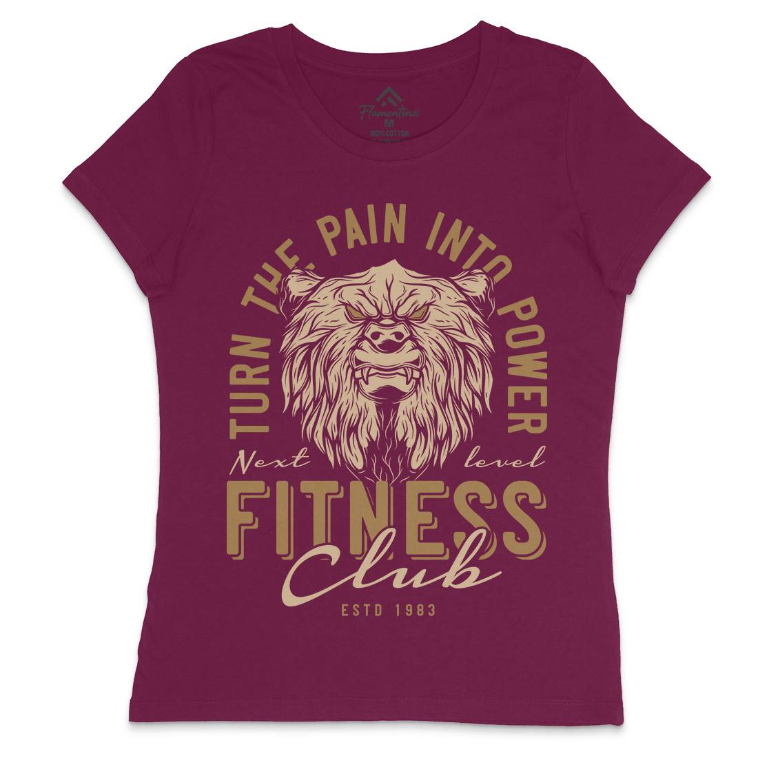 Bear Womens Crew Neck T-Shirt Gym B789