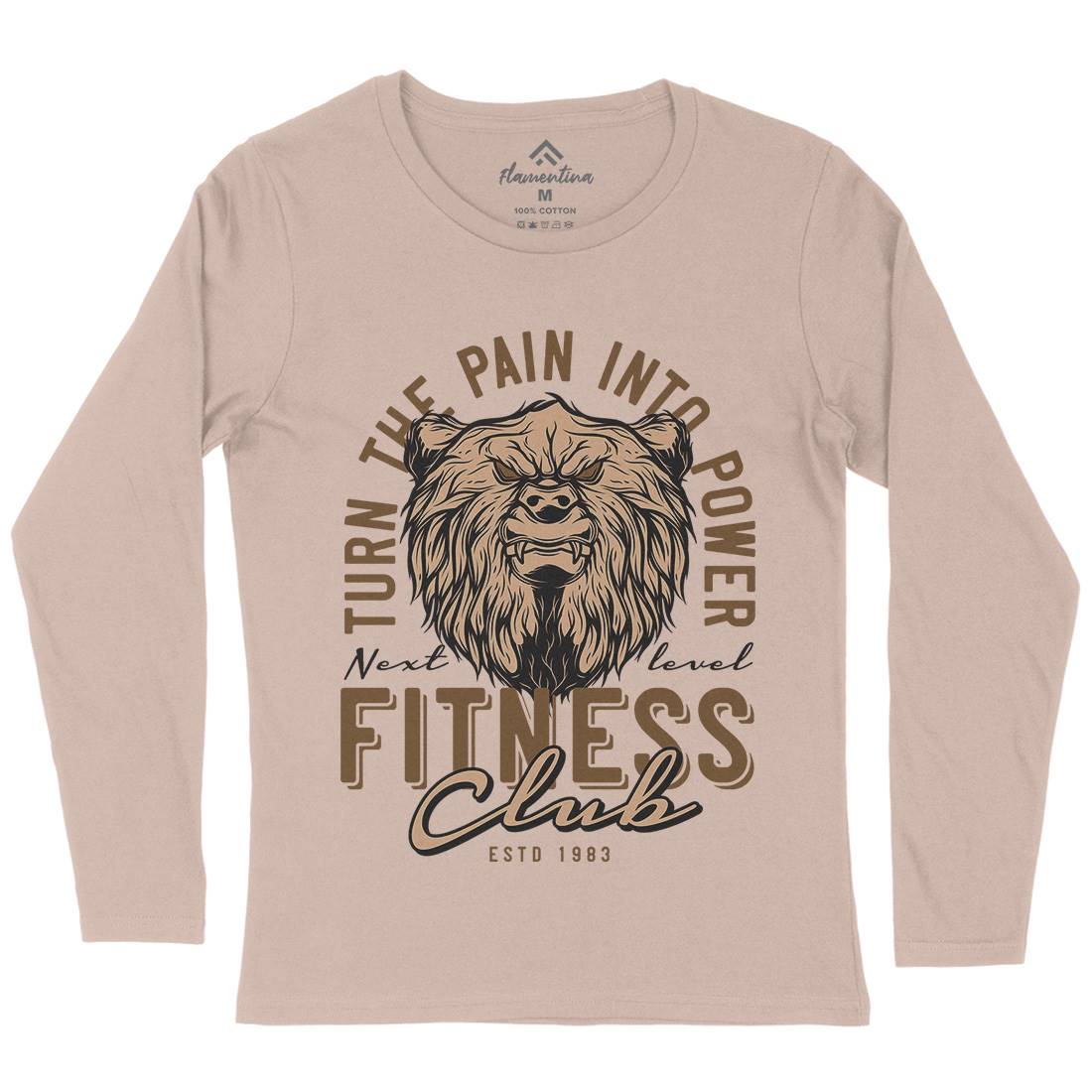 Bear Womens Long Sleeve T-Shirt Gym B789