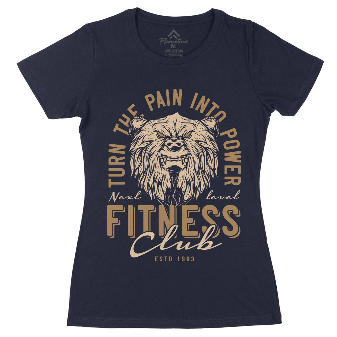 Bear Womens Organic Crew Neck T-Shirt Gym B789