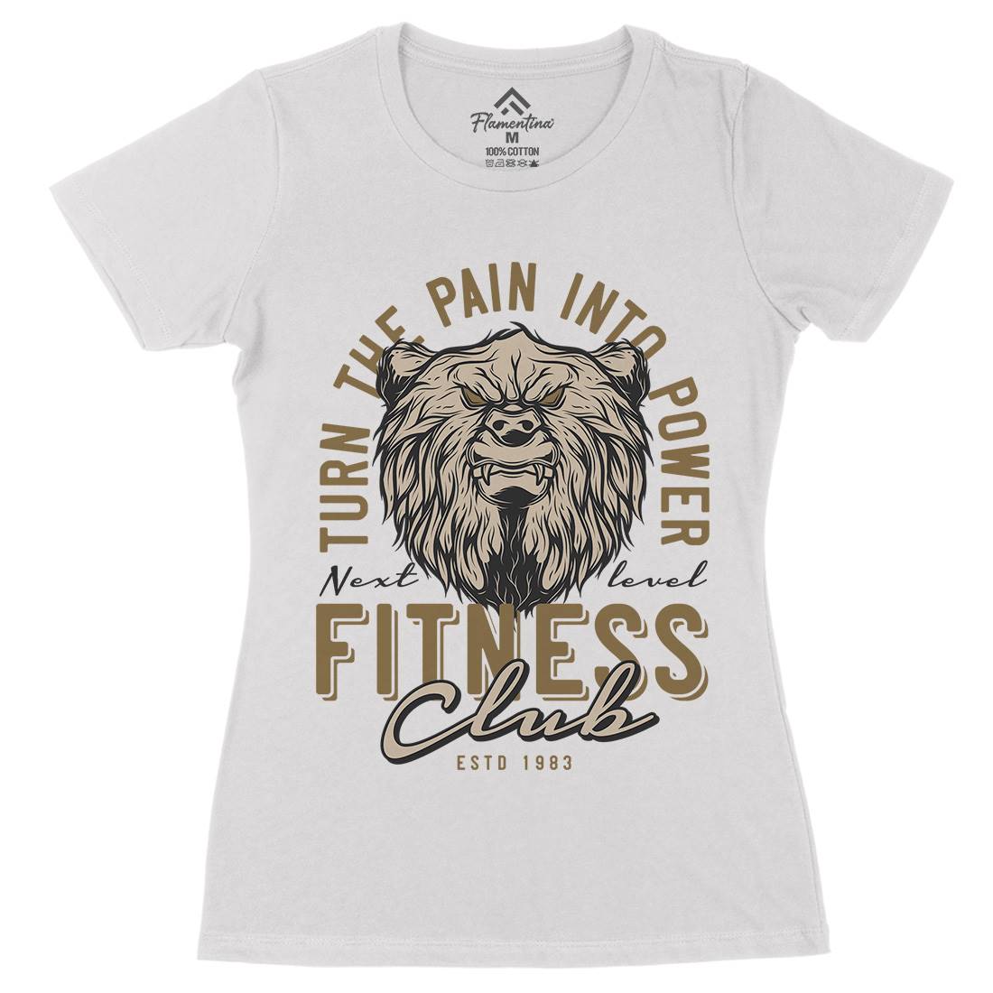 Bear Womens Organic Crew Neck T-Shirt Gym B789