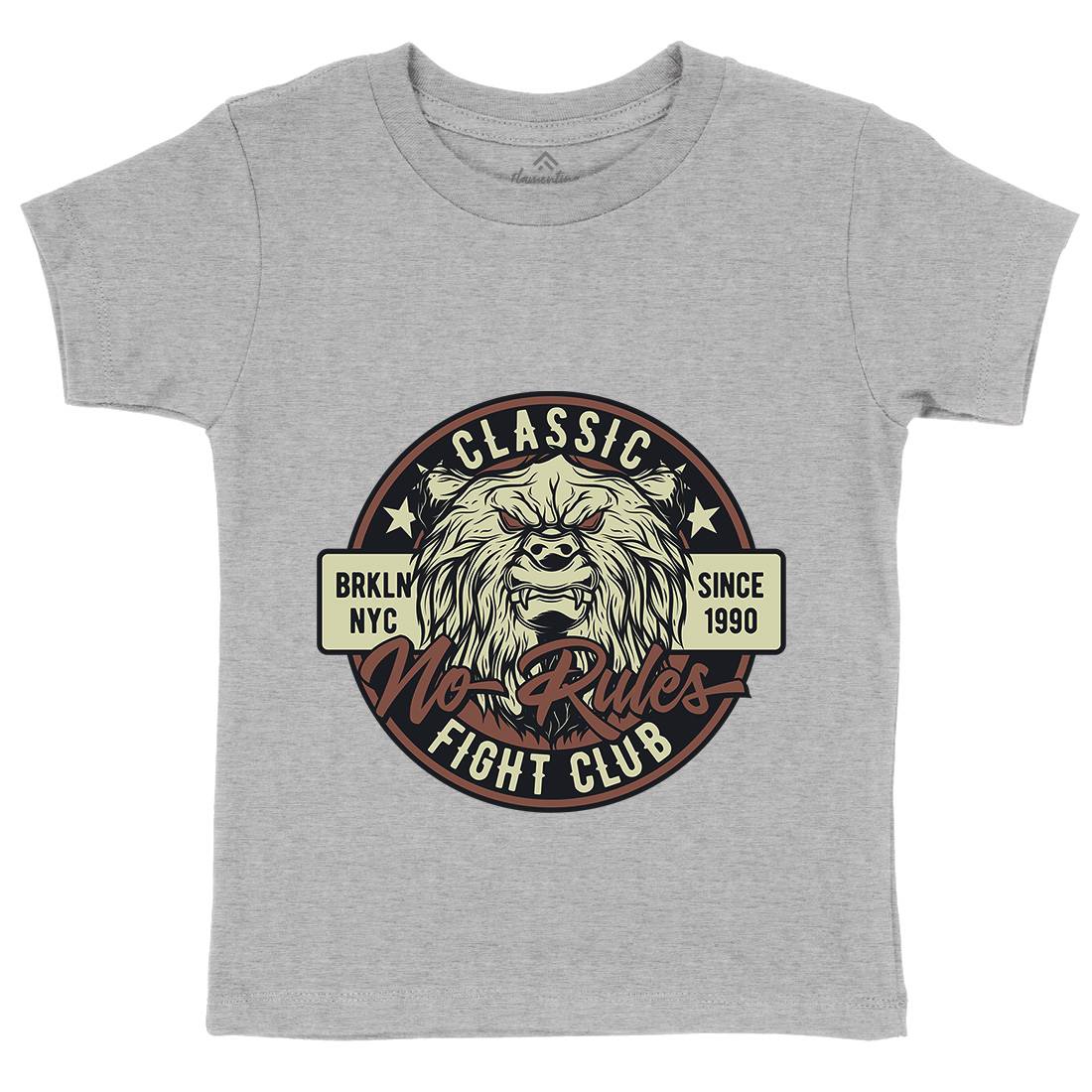 Bear Fight Club Kids Crew Neck T-Shirt Animals B790