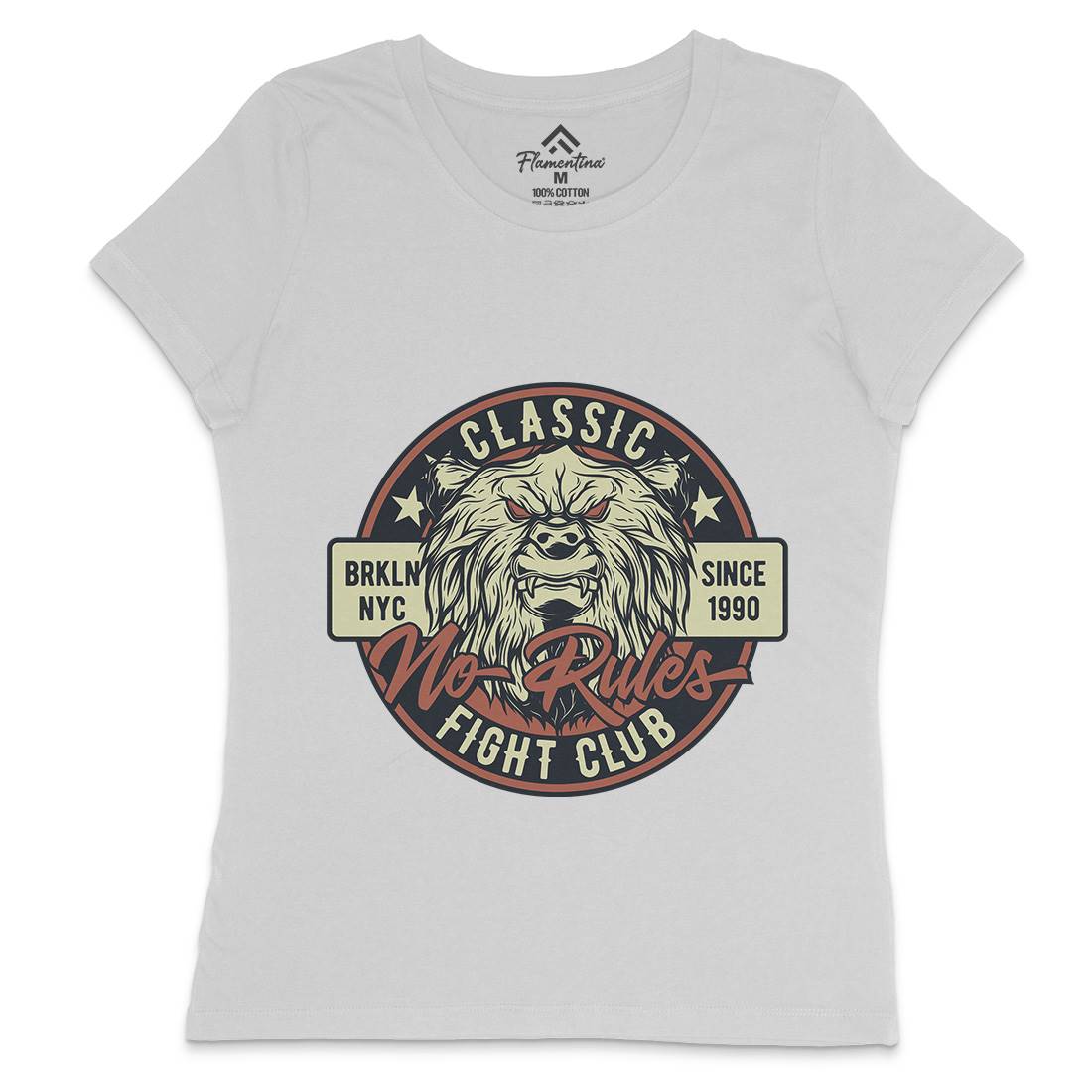 Bear Fight Club Womens Crew Neck T-Shirt Animals B790