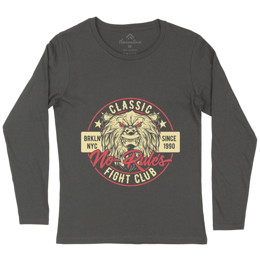 Bear Fight Club Womens Long Sleeve T-Shirt Animals B790