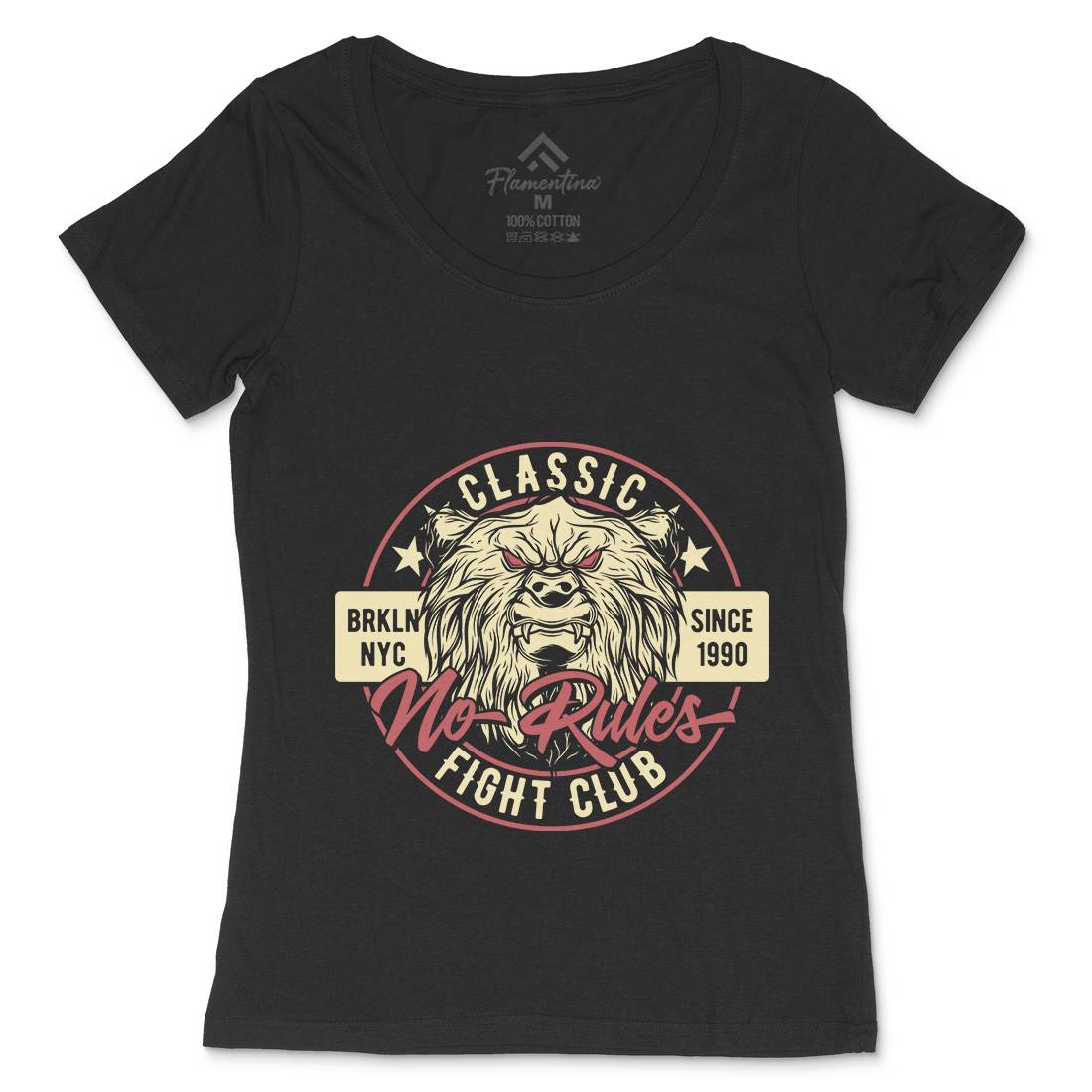 Bear Fight Club Womens Scoop Neck T-Shirt Animals B790