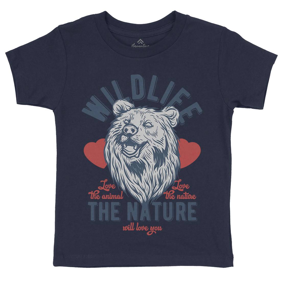 Bear Kids Organic Crew Neck T-Shirt Animals B792
