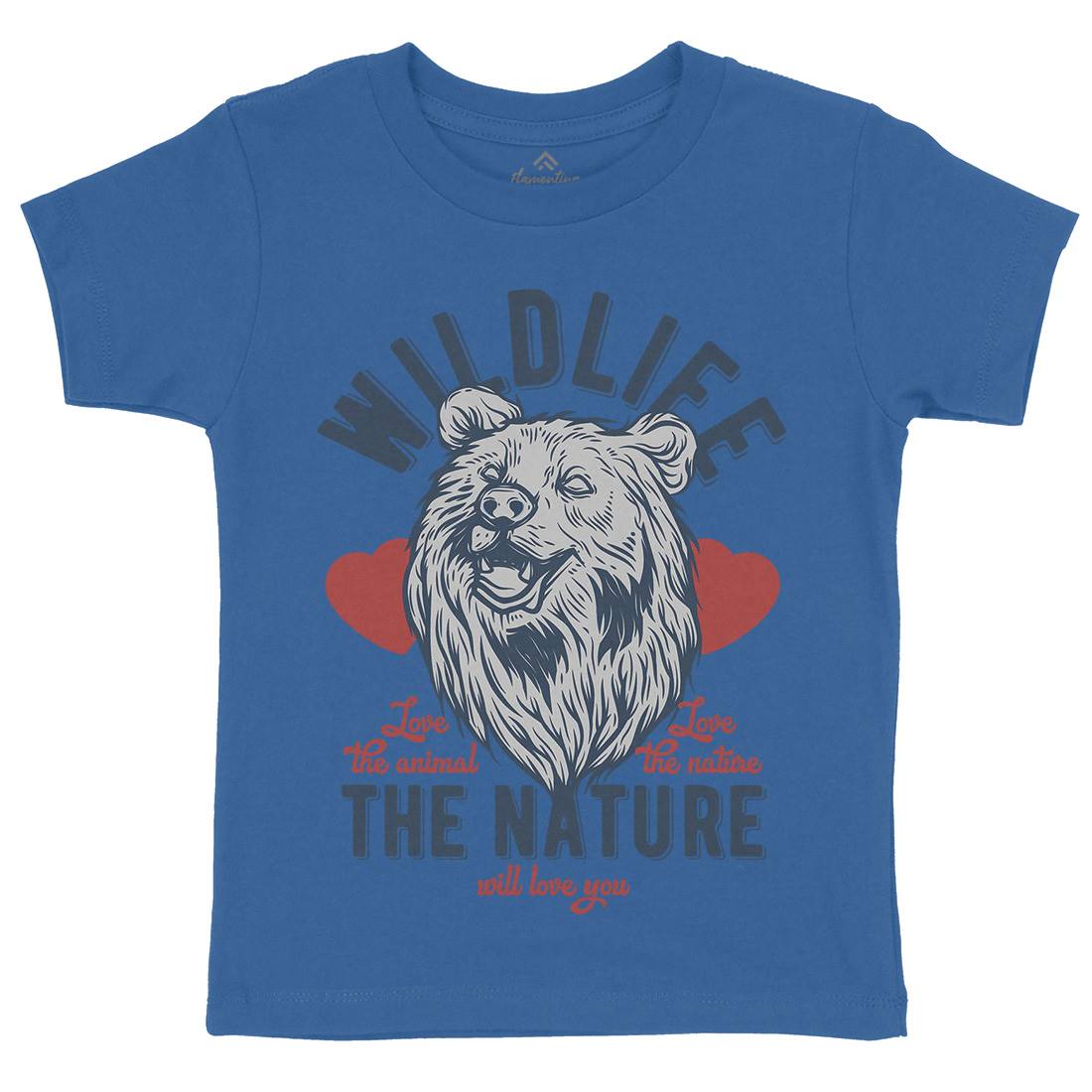 Bear Kids Organic Crew Neck T-Shirt Animals B792
