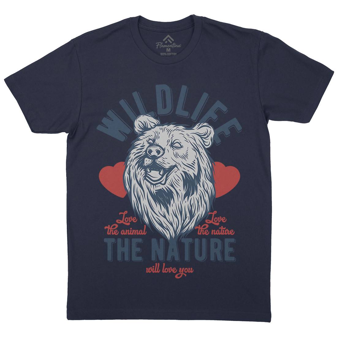 Bear Mens Crew Neck T-Shirt Animals B792