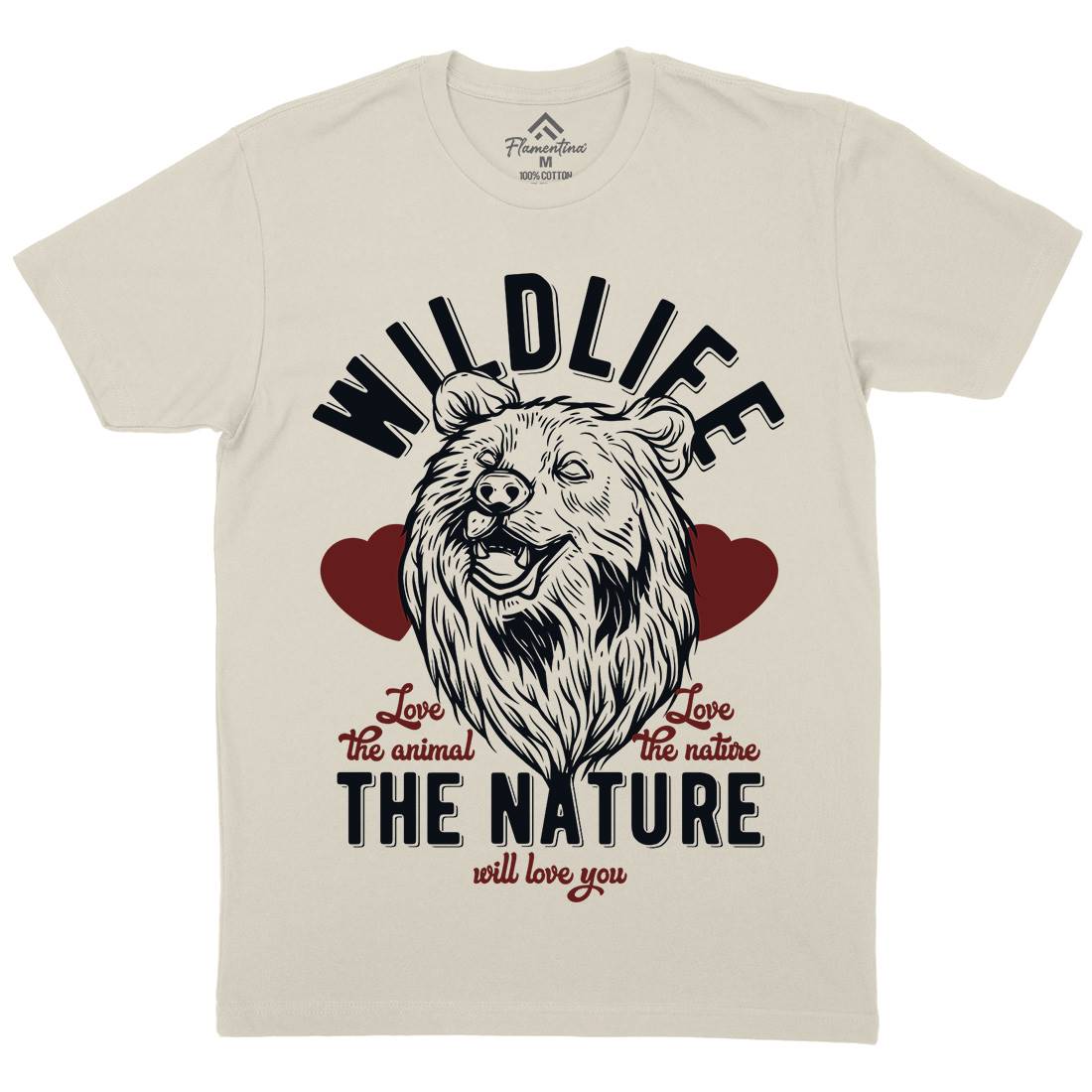Bear Mens Organic Crew Neck T-Shirt Animals B792