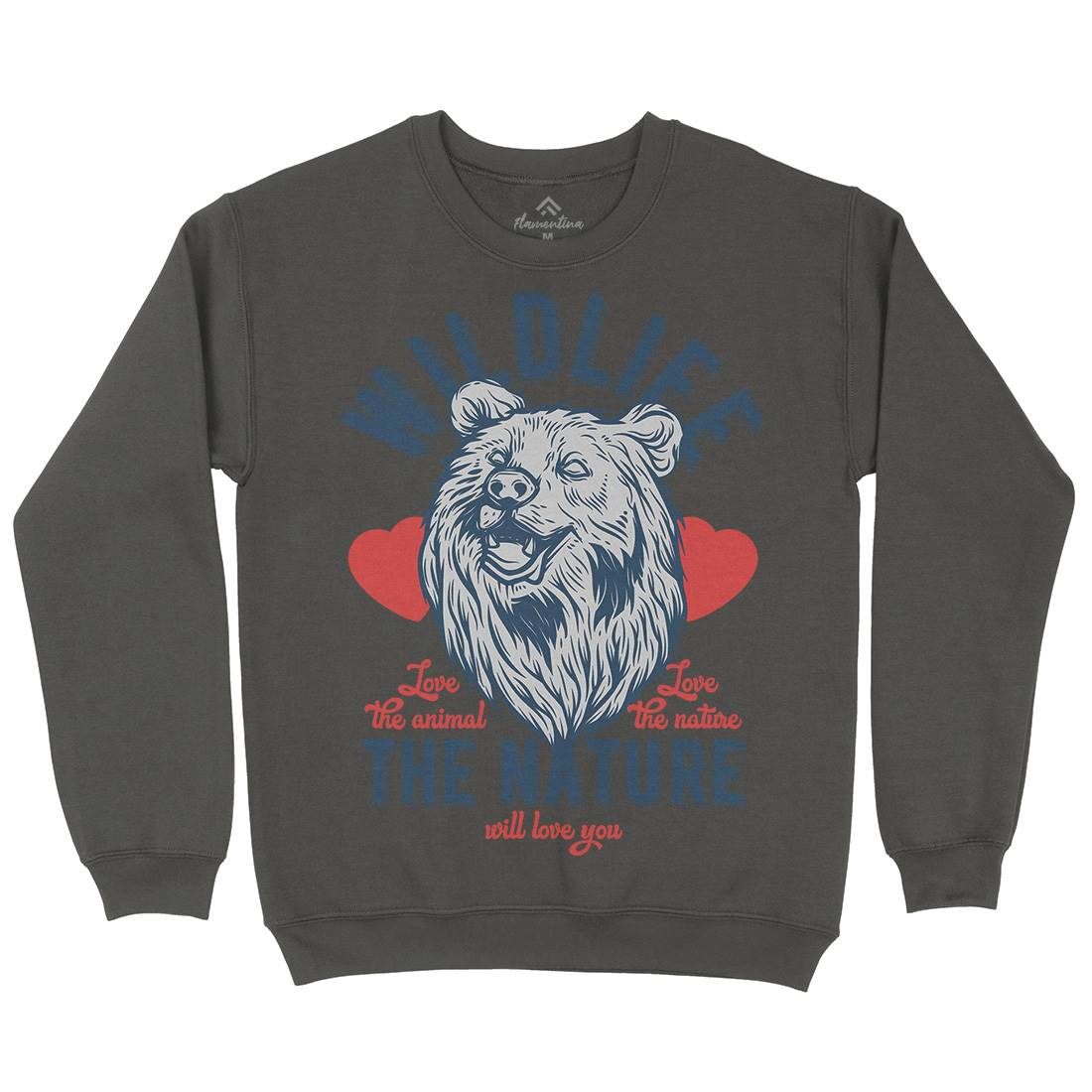 Bear Mens Crew Neck Sweatshirt Animals B792
