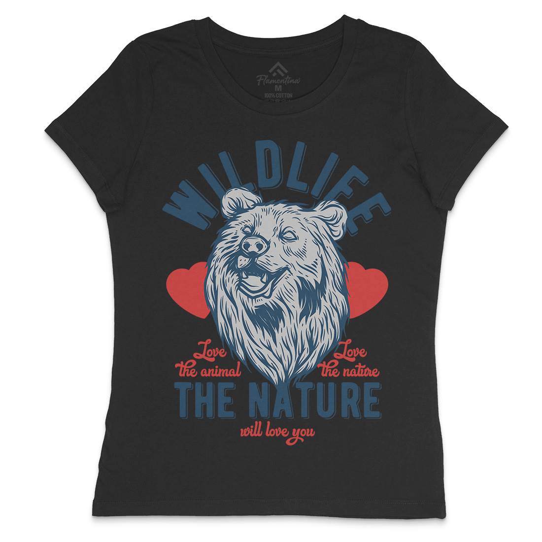 Bear Womens Crew Neck T-Shirt Animals B792