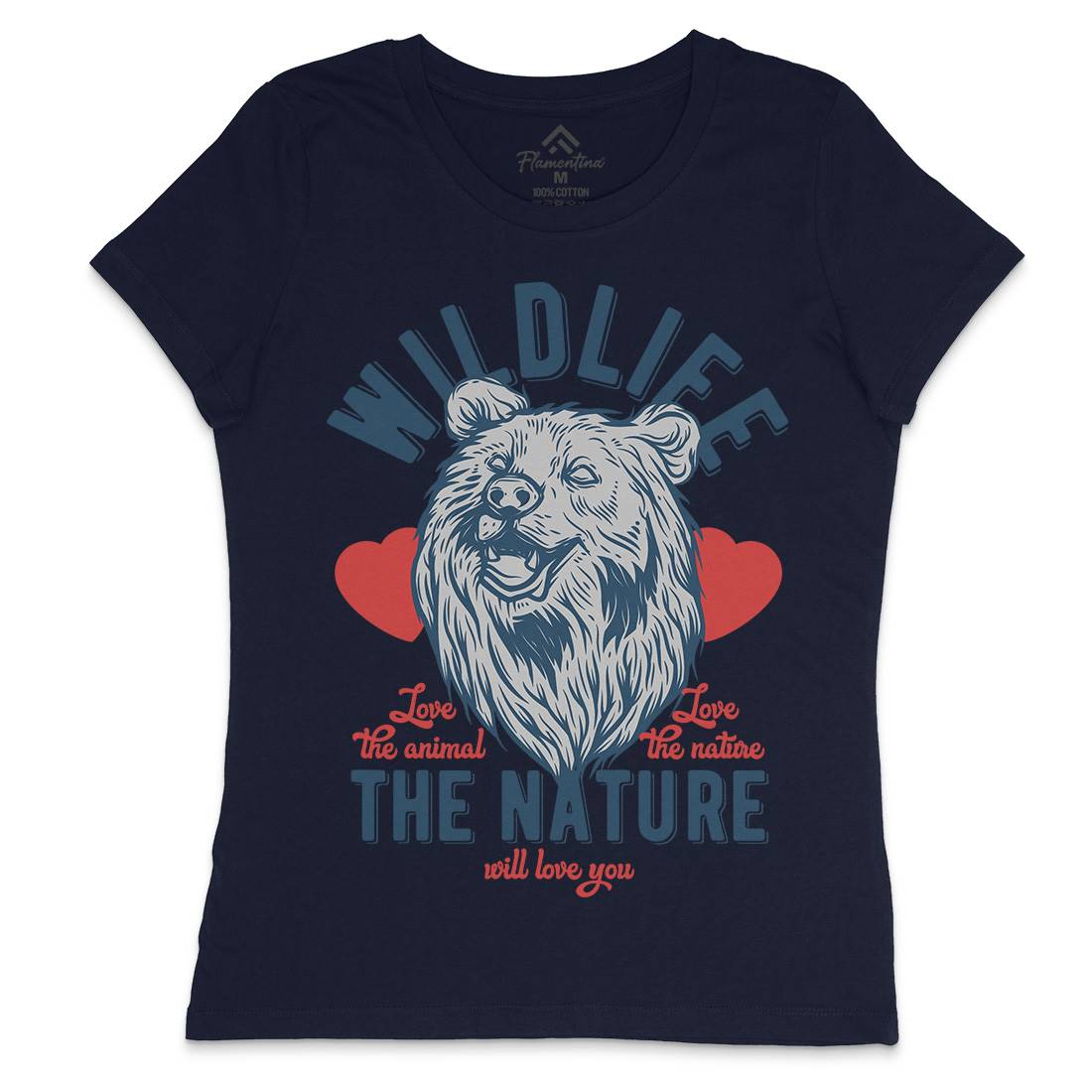 Bear Womens Crew Neck T-Shirt Animals B792