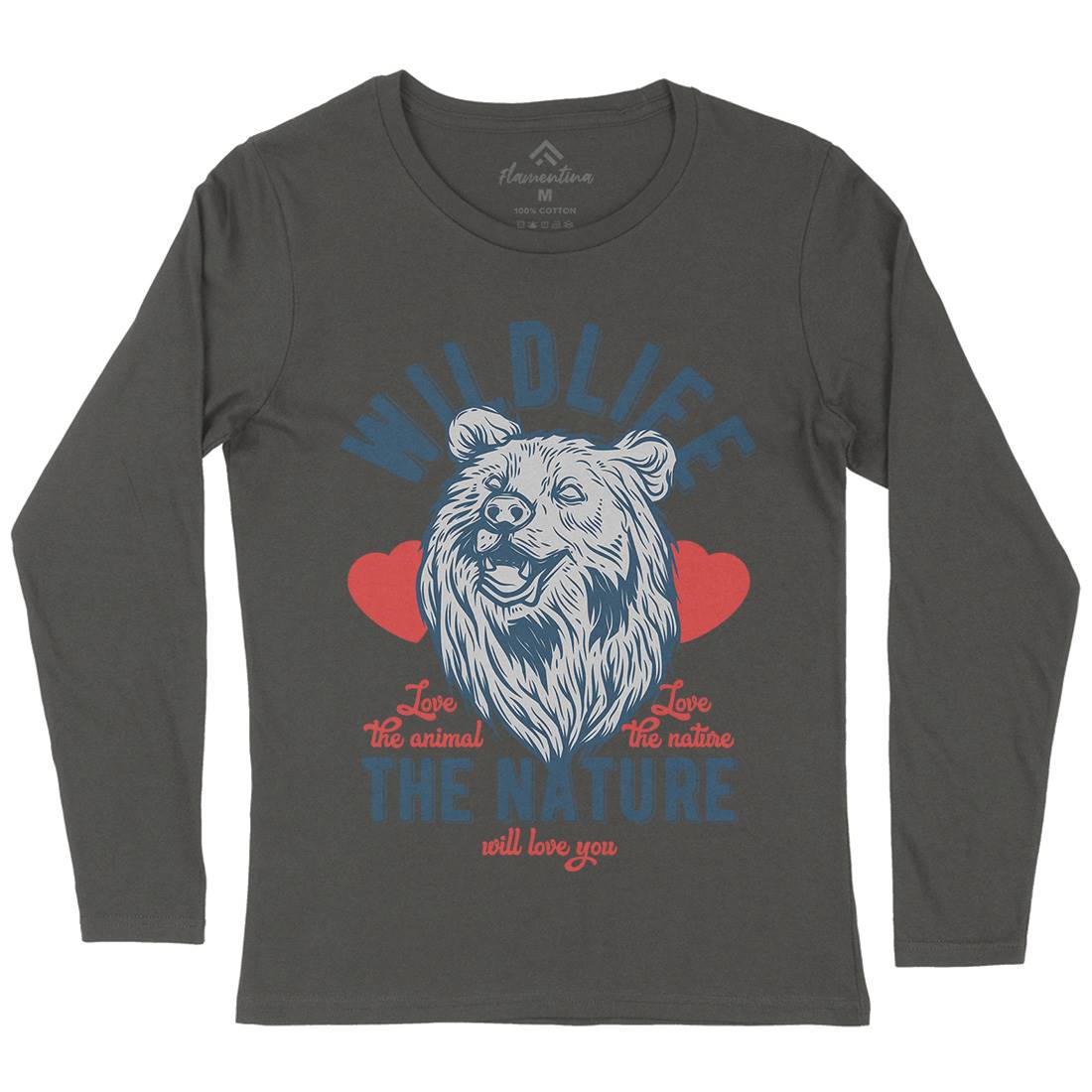 Bear Womens Long Sleeve T-Shirt Animals B792