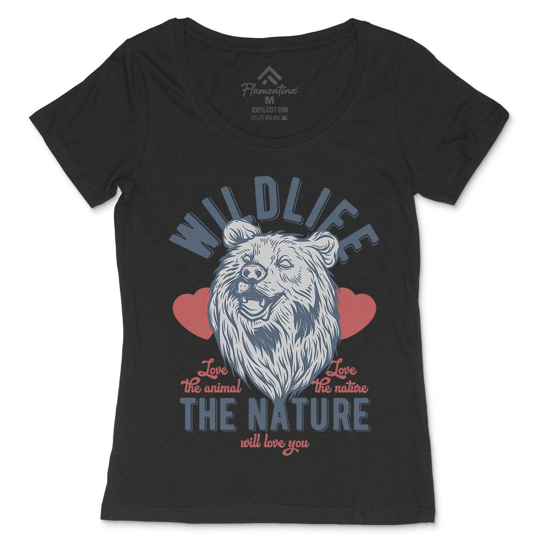 Bear Womens Scoop Neck T-Shirt Animals B792