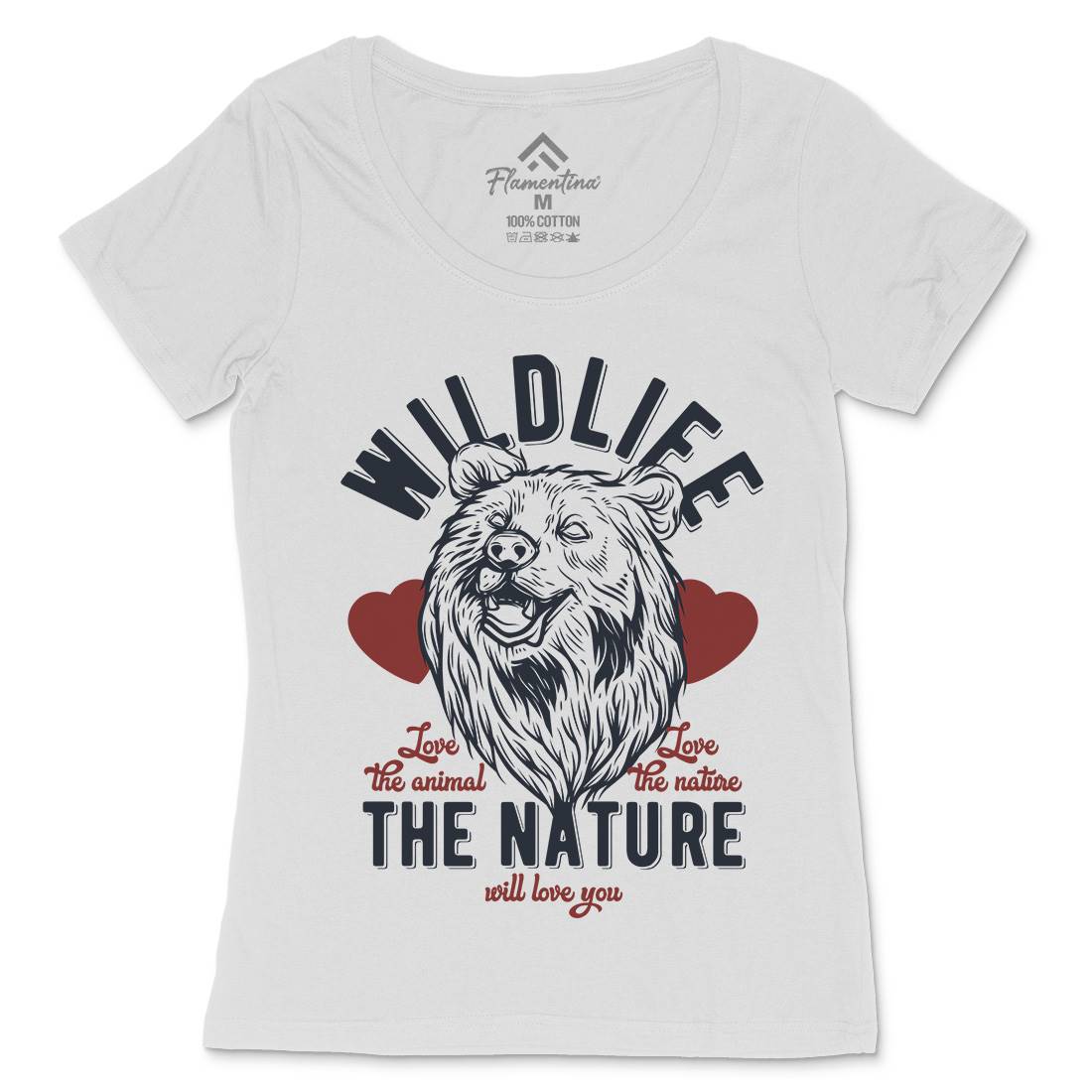 Bear Womens Scoop Neck T-Shirt Animals B792