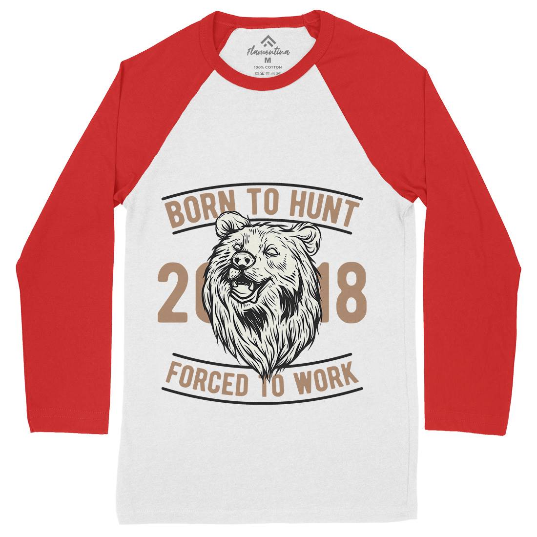 Bear Mens Long Sleeve Baseball T-Shirt Animals B793