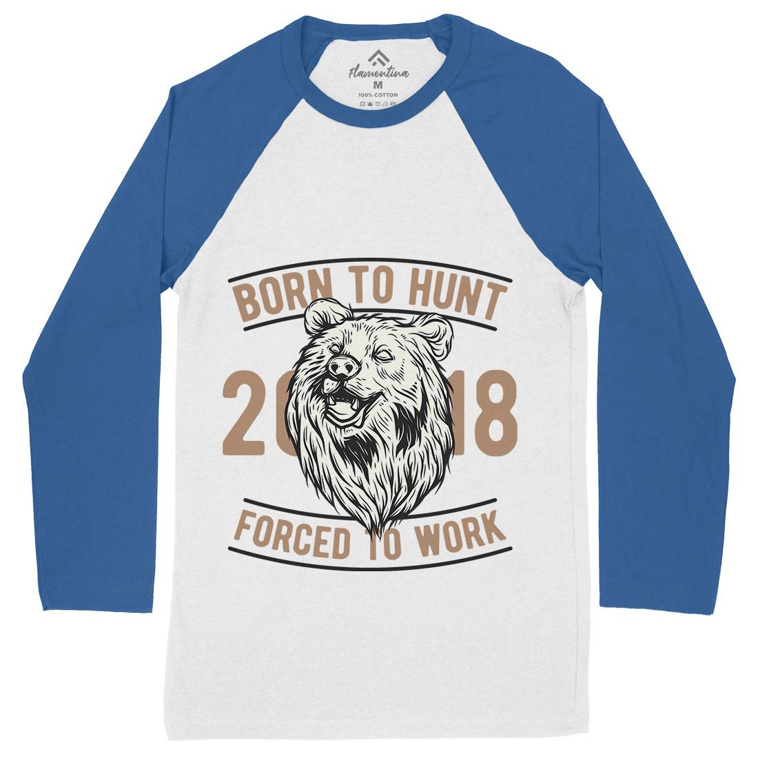 Bear Mens Long Sleeve Baseball T-Shirt Animals B793